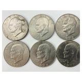 640% Silver Clad Post 1964 Eisenhower Dollars.