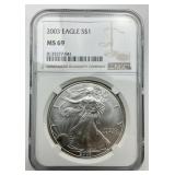 NGC MS 69 Fine Silver 2003 Eagle $1.