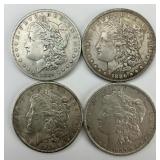 4 90% Silver Morgan Dollars.