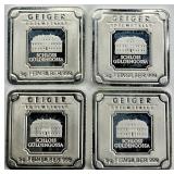 4 .999 Fine Silver 5g German Geiger Bars.