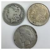 90% Silver 1885-O, 1921 Morgans, 1992 Peace $1.