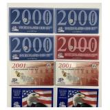 8 U.S. Mint Uncirculated Coin Sets Dates 2000-03.