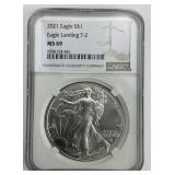 NGC MS 69 Fine Silver 2021 Eagle $1.