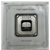 .999 Fine Silver 50g Premium German Geiger Bar.