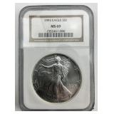 NGC MS 69 Fine Silver 1993 Eagle $1.