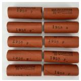 10 Rolls 90% Silver 1958-P Washington Quarters.