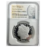 NGC PF 70 Fine Silver 2023 First Issue Morgan $1.
