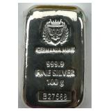 100G Fine Silver Germania Mint Bar.