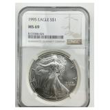NGC MS 69 Fine Silver 1995 Eagle $1.
