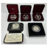3 50% Silver Canadian Proof $1, 2 Silver Medals.