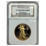 1oz Fine Gold NGC PF 69 1986 W Eagle $50.