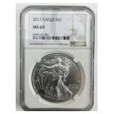 NGC MS 69 Fine Silver 2012 Eagle $1.