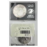 2 1 Troy Oz Fine Silver 2000 Eagle Dollars.