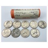 $10 Roll & 9 Bicentennial Quarters.