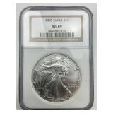NGC MS 69 Fine Silver 2005 Eagle $1.