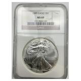 NGC MS 69 Fine Silver 2009 Eagle $1.