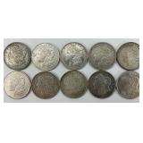 10 90% Silver 1921 Morgan Dollars.