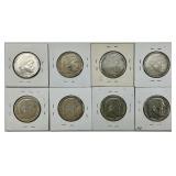 8 90% Silver German WWII 5 Reichsmark Coins.