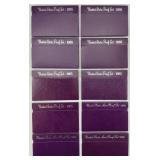 10 U.S. Mint Proof Sets Dated Years 1985-1990.