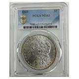 PCGS 90% Silver 1889 Morgan Dollar.