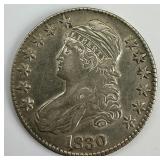 90% Silver 1830 Capped Bust Half Dollar.
