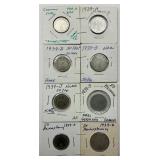 4 Sets German WWII Same Date Coin Sets.