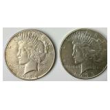 90% Silver 1934-S & 1935 Peace Dollars.