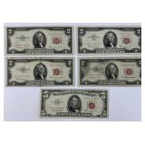 18 Red Seal $2 & 1 Red Seal $5.