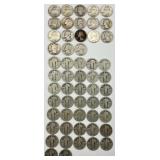 90% Silver 18 Washington & 37 Standing Quarters.