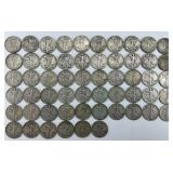 56 90% Silver Walking Half Dollars.