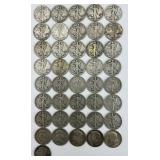 41 90% Silver Walking, Franklin, Kennedy Halves.