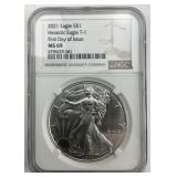 NGC MS 69 Fine Silver 2021 Heraldic Eagle $1.