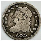 89% Silver 1833 Capped Bust Half Dime.