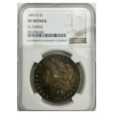 NGC VF 90% Silver 1893-S Morgan Dollar.