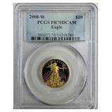 PCGS 1/4oz Fine Gold 2008-W American Eagle $10.