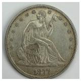 90% Silver 1877-S Liberty Seated Half Dollar.