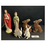 Lefton Rabbit Figurines, Religious Figures.