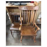 Vintage Spindle Back Rocking Chair and chair.
