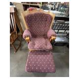 Traditional Style Swivel Glider With Ottoman.
