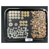 Steel & Wheat Back Pennies, Dollar Coins.