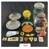 Girl Scouts Patches, Tennis Ball Bottle Opener.