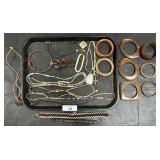 Costume Jewelry, Necklaces, Wood Bangles.