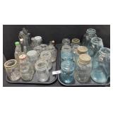 Large Lot Of Mason Jars & Glass Bottles.