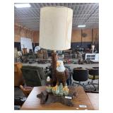 Handcrafted Porcelain Eagle Table Lamp.