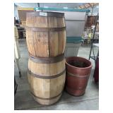 (3) Wooden Barrels.