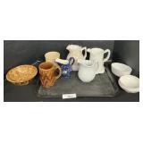 Stoneware & Porcelain Crock, Pitchers & Bowls.