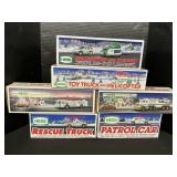 Hess Trucks, Helicopters, Racer, Patrol.