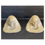 2 Cast Iron Native American Bookends.