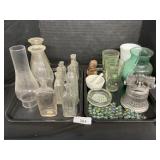 Marbles, Medicine Bottles, Oil Lamp Chimneys.