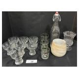 Art Glass Vase, Etched Glasses & EAPG Glass.